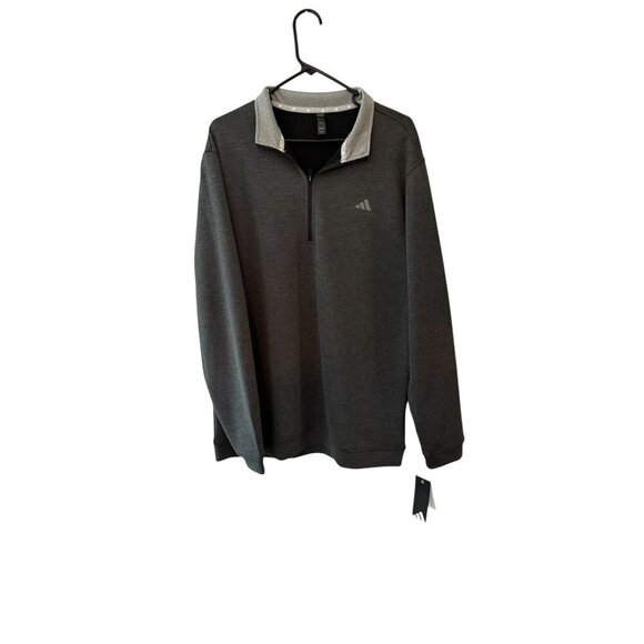 Adidas Mens XL Grey QuarterZip Pullover Sweatshirt Lightweight Sportswear NWT - Picture 1 of 5